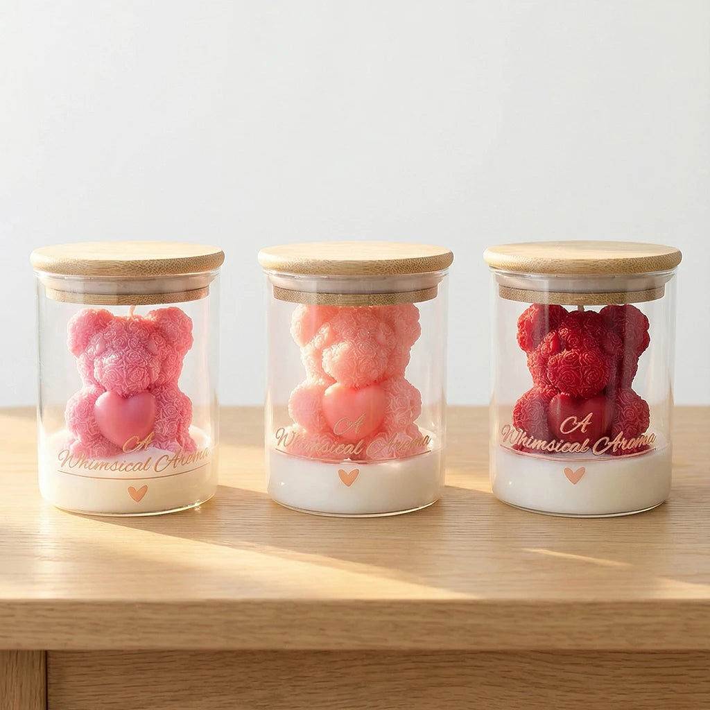 Rose Bear Candle
