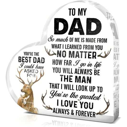 Sentimental Note for Dad from Son | Acrylic Heart