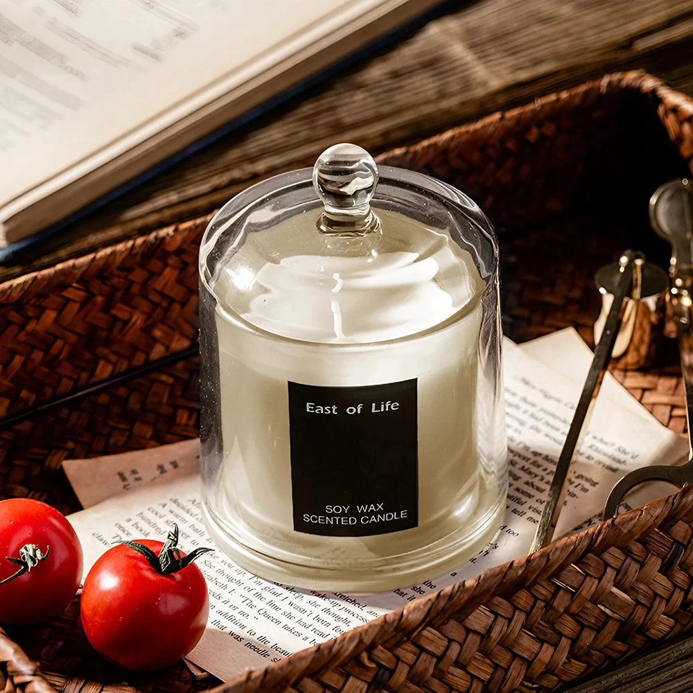 Aromatherapy candle with glass cover