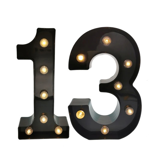 Black 13th Birthday LED Number | 21CM