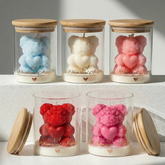 Rose Bear Candle