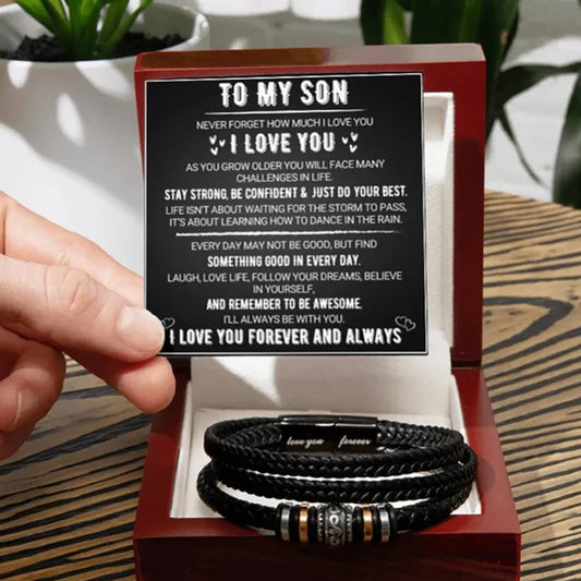 Sentimental Gift box for Son | Bracelet with Note & Box