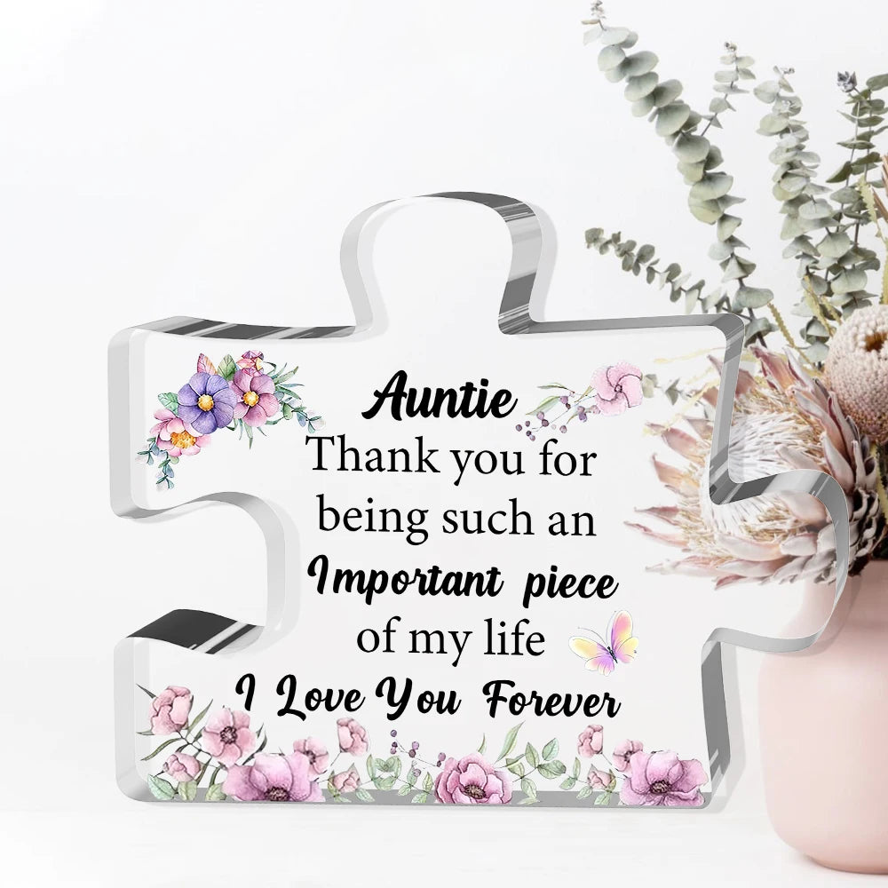 Sentimental Acrylic Puzzle Piece | For Auntie