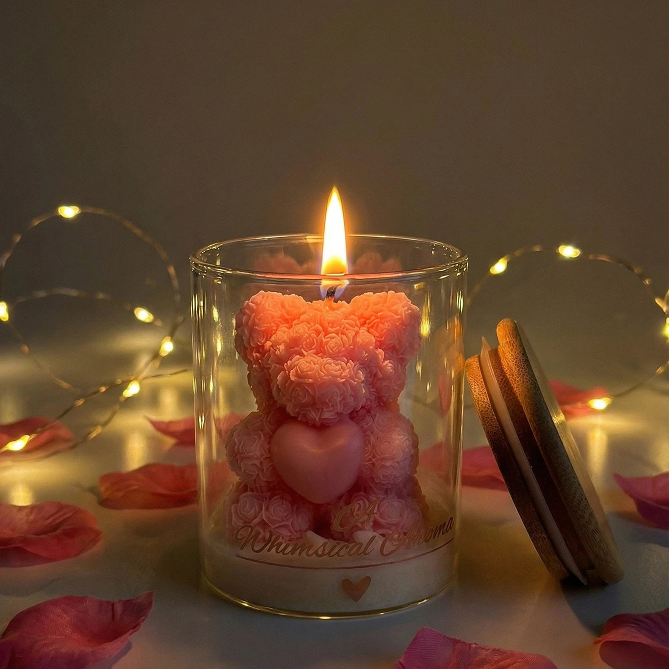Rose Bear Candle
