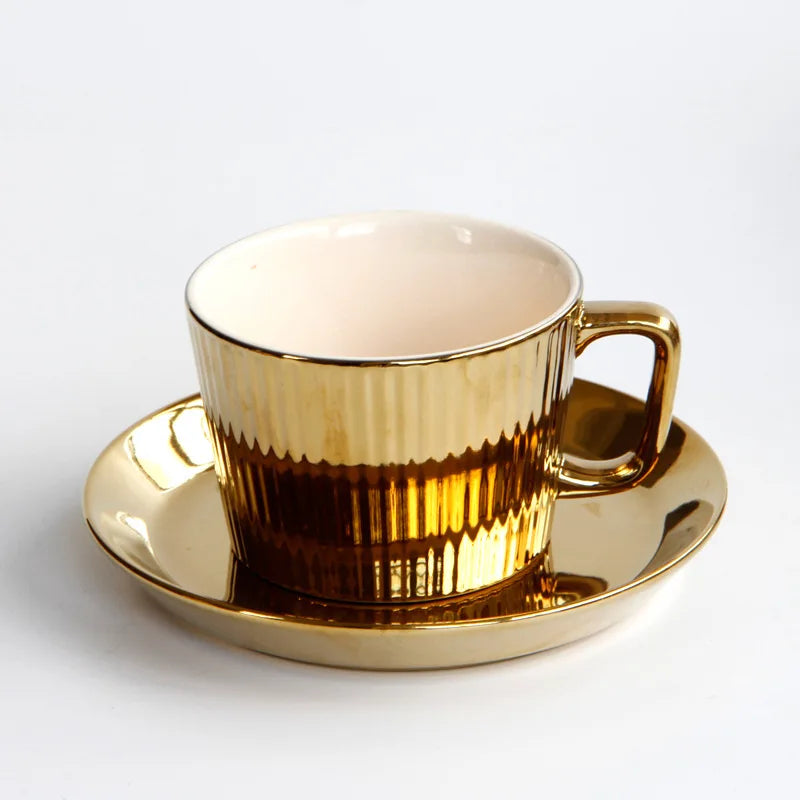 Gold Plated Tea/Coffee Cup Saucer Set