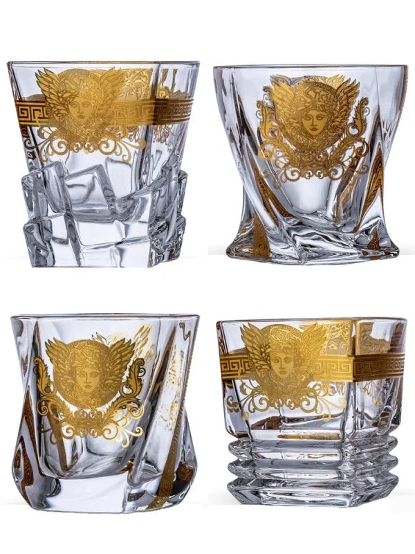 Gold Painted Whiskey Glass