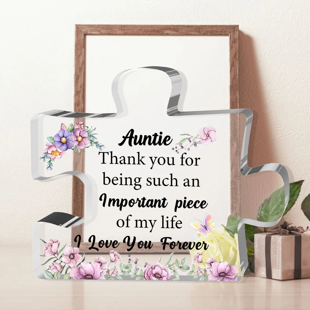 Sentimental Acrylic Puzzle Piece | For Auntie