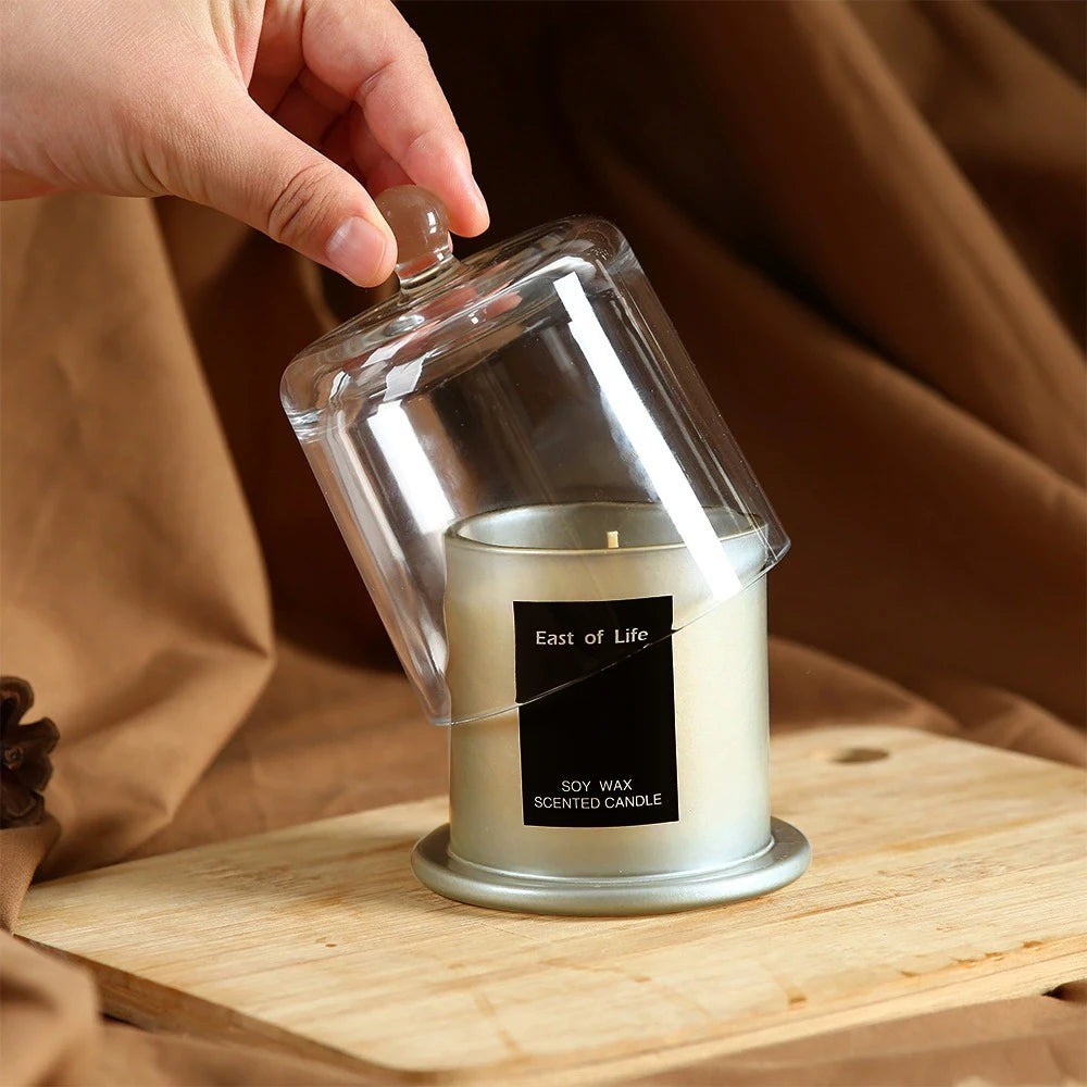 Aromatherapy candle with glass cover