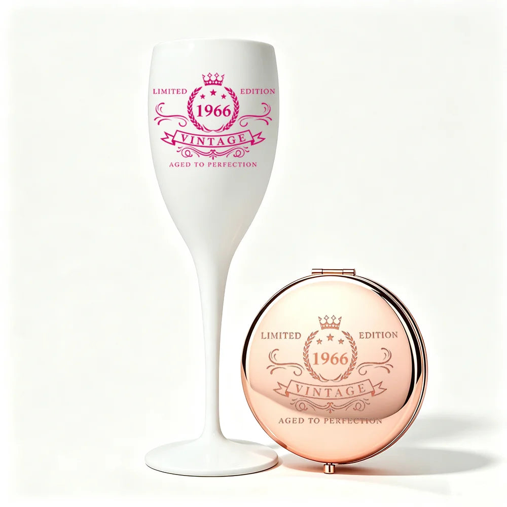 Milestone Birthday Mirror & champagne Cup