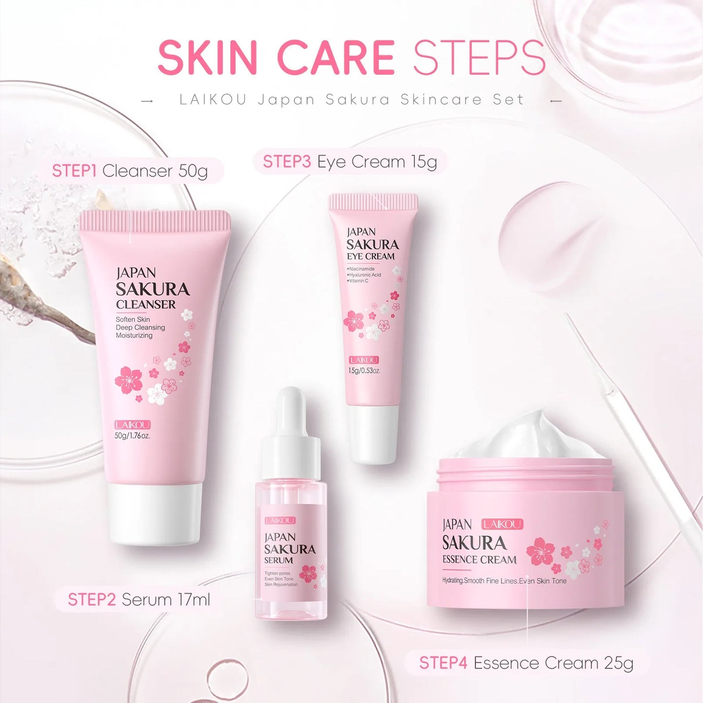 4 pcs Premium Japanese Skin Care Set