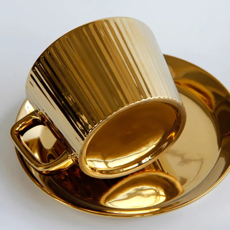 Gold Plated Tea/Coffee Cup Saucer Set