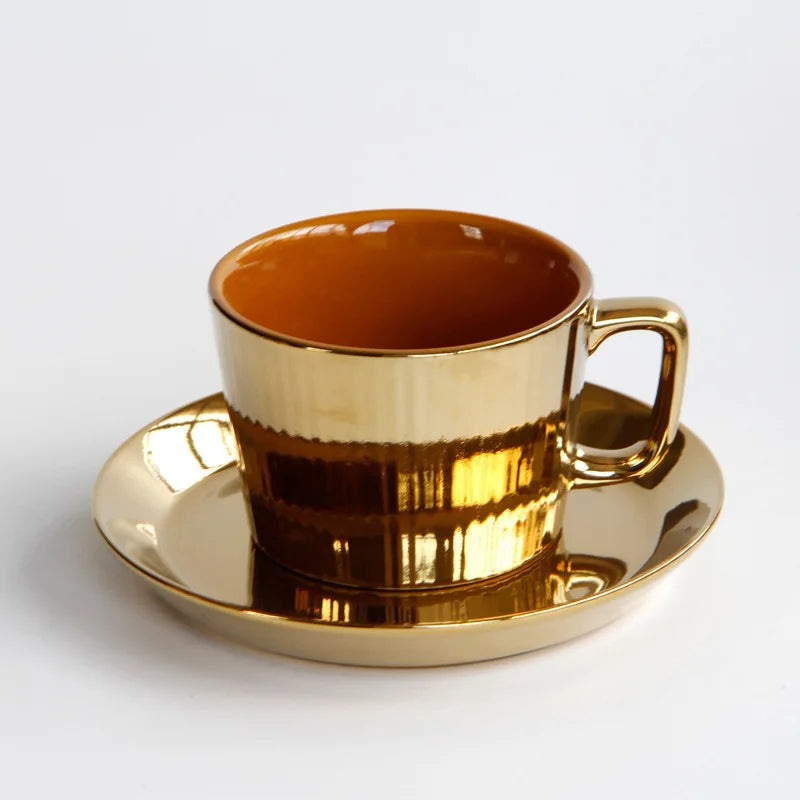 Gold Plated Tea/Coffee Cup Saucer Set