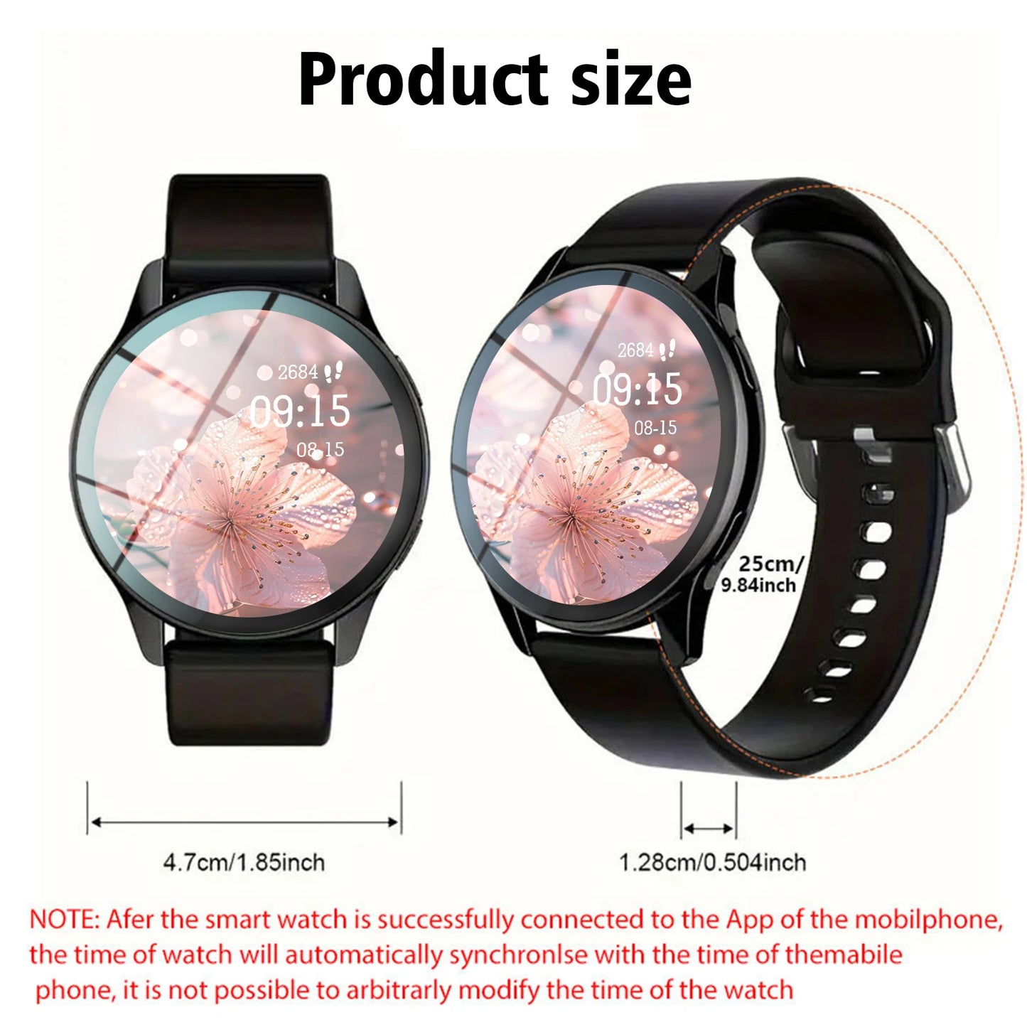 Round Face Smart Watch - iOS + Android