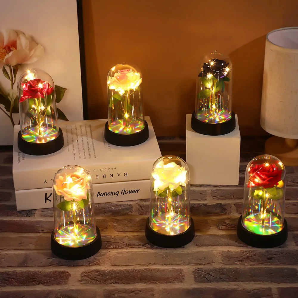 Keep Forever Light-Up Rose in Glass Jar
