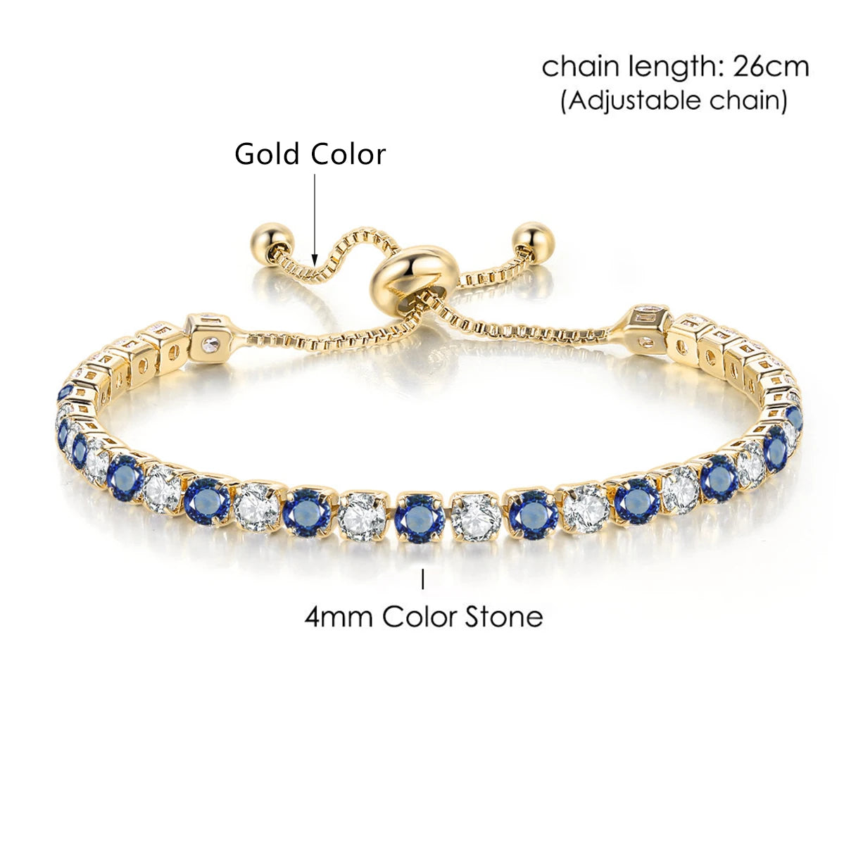 Adjustable High Quality Gem Stone Bracelet