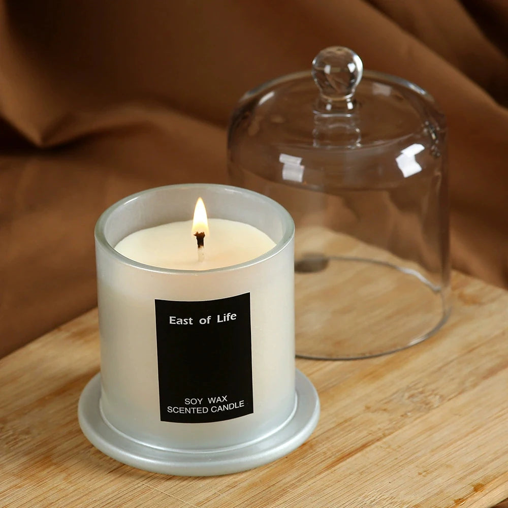 Aromatherapy candle with glass cover