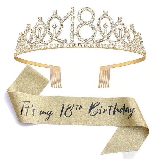 18th Birthday Crown with Sash