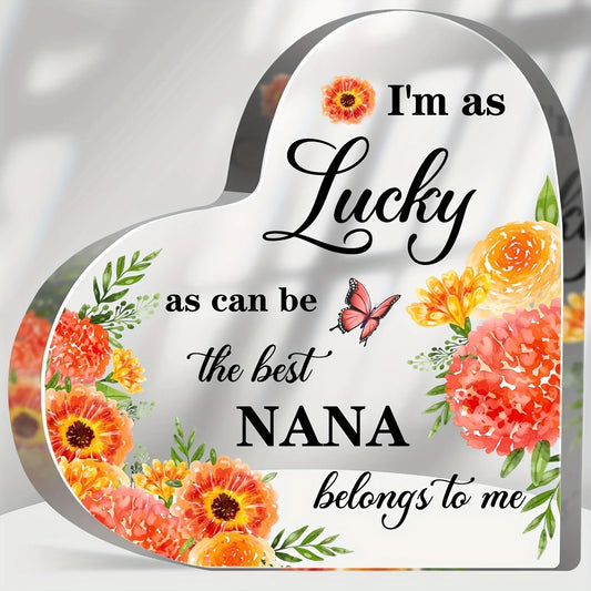 Acrylic Heart with Note for Nana
