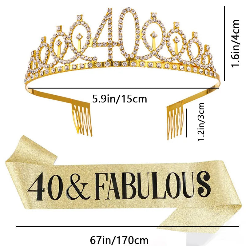 30-50th  Birthday Crown with Sash