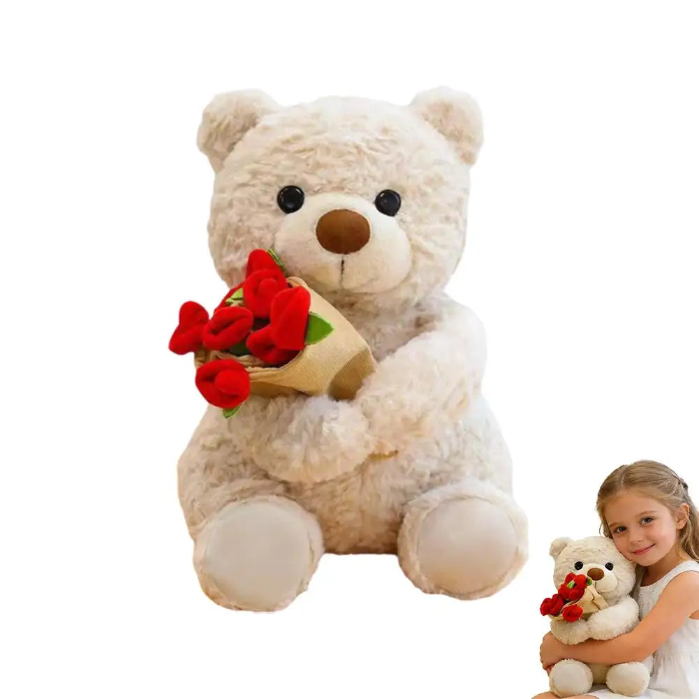 Teddy Bear with Removable Roses Plush