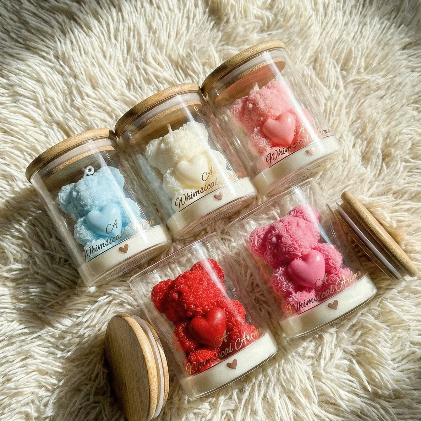 Rose Bear Candle