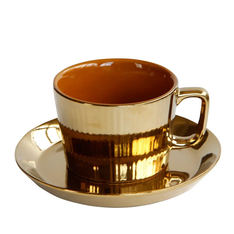Gold Plated Tea/Coffee Cup Saucer Set