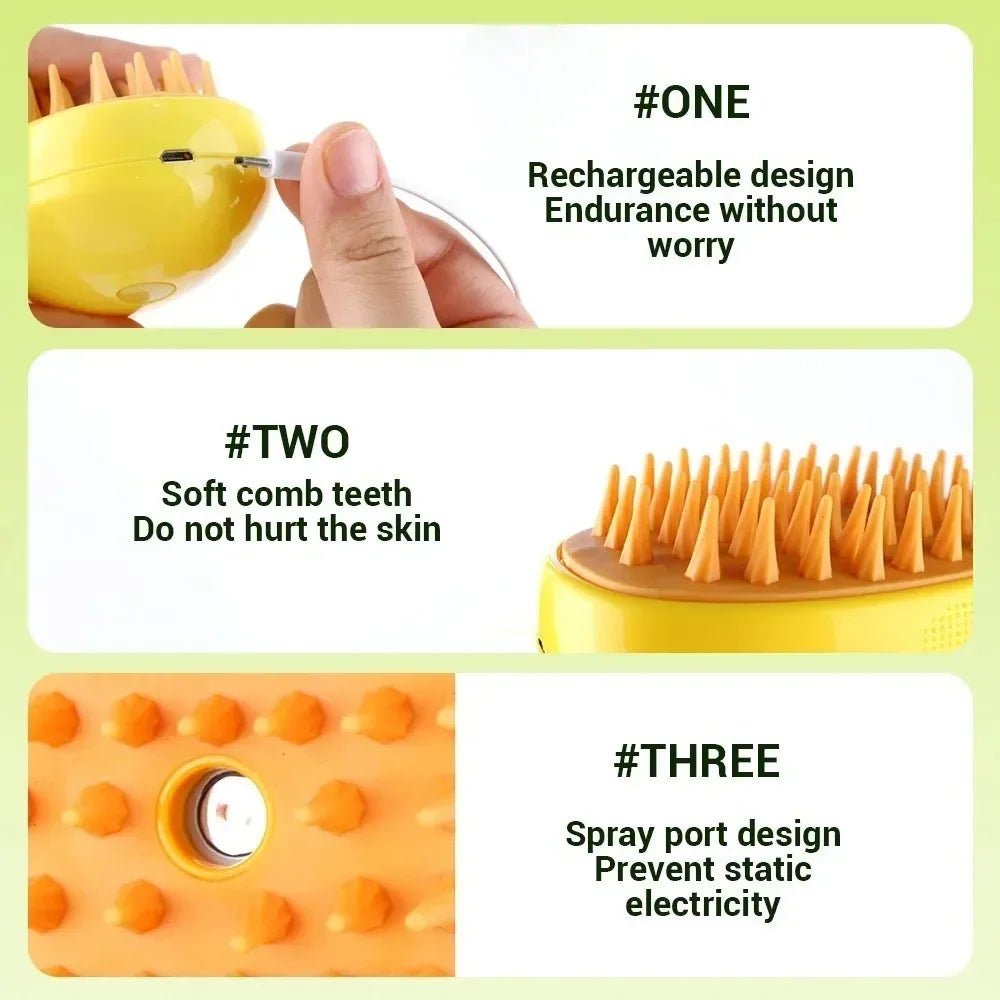 Steamer Brush for Pets - Hand Held Deshedder