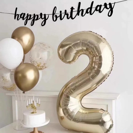 Aesthetic Birthday Number Balloons | 40inch
