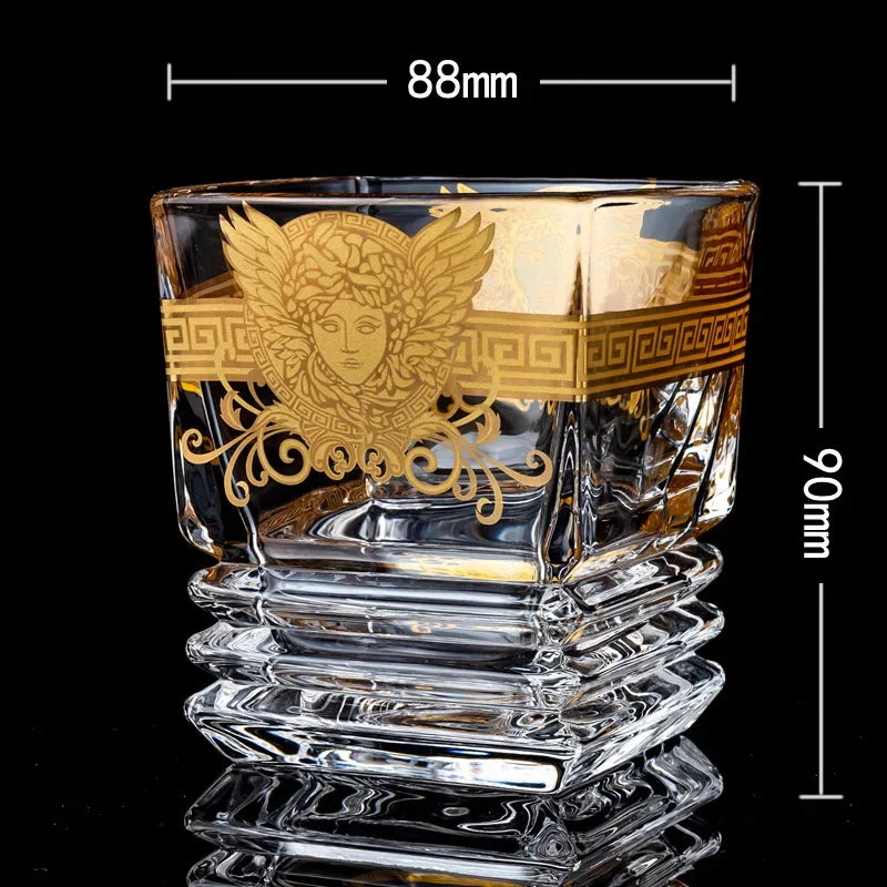 Gold Painted Whiskey Glass