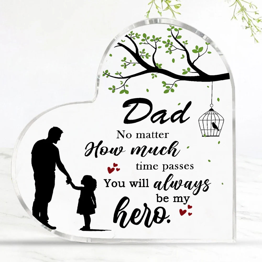 Sentimental Note for Dad From Daughter | Acrylic Heart