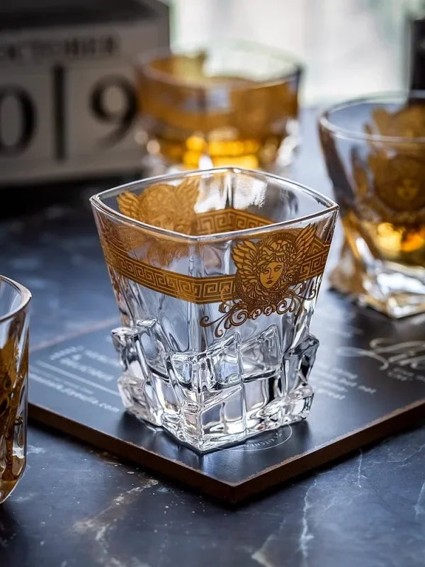 Gold Painted Whiskey Glass