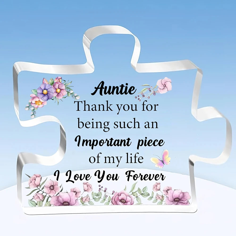 Sentimental Acrylic Puzzle Piece | For Auntie