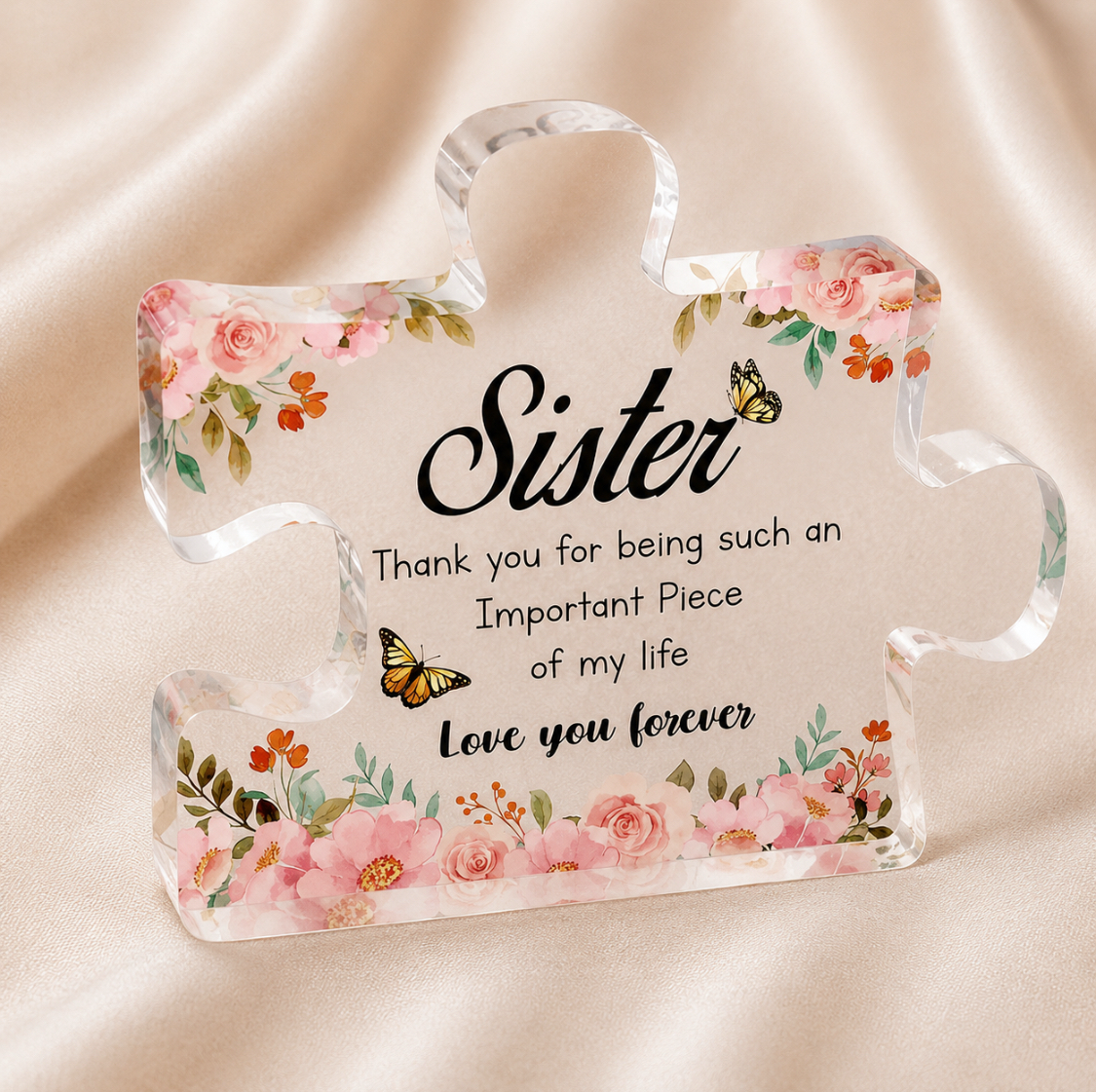 Sentimental Acrylic Puzzle Piece For Sister