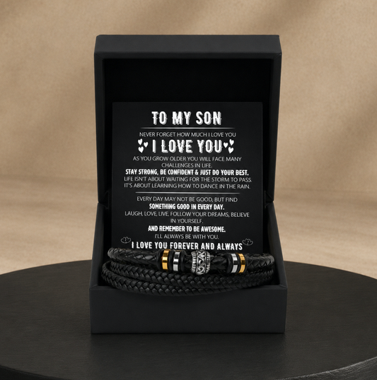 Sentimental Gift box for Son | Bracelet with Note & Box